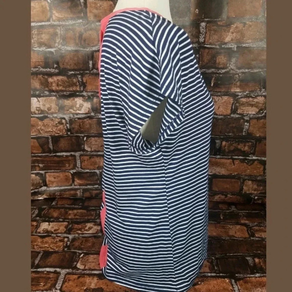 Robin K Knit Top Blouse Large Stripe Keyhole Back - Picture 2 of 4